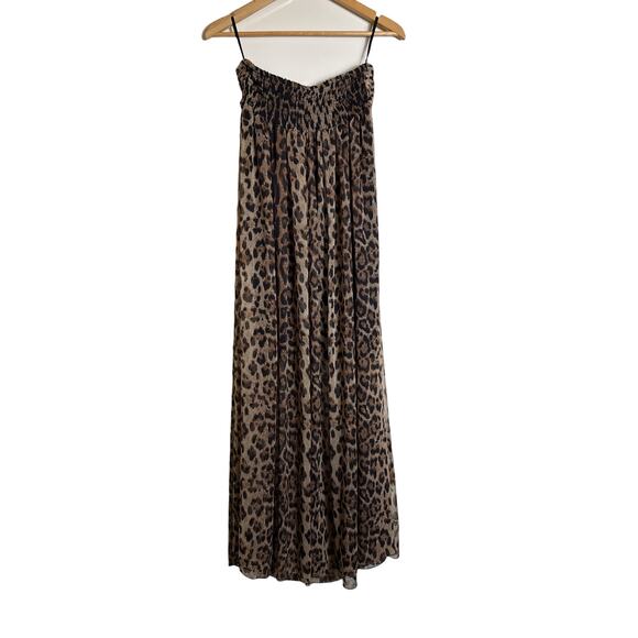 Sans Souci Leopard Print Strapless Maxi Dress Size M Boho Animal Print EUC - Picture 5 of 8